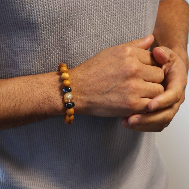 Solarplexuschakra Armband av Cederträ med Citrin