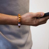 Hjärtchakra Armband av Cederträ med Rosenkvarts