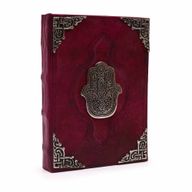 Stor Röd Anteckningsbok - Hamsa i Zink (26x18cm) - 200 Sidor