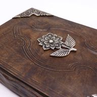 Stor Brun Anteckningsbok - Ros i Zink (26x18cm) - 200 sidor