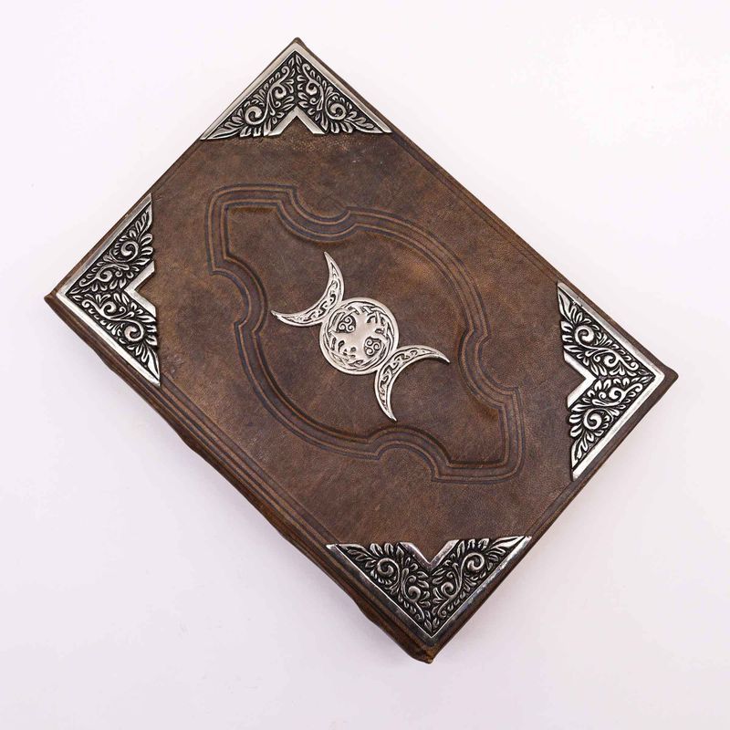 Stor Brun Anteckningsbok - Trippel Måne i Zink (26x18cm) - 200 sidor
