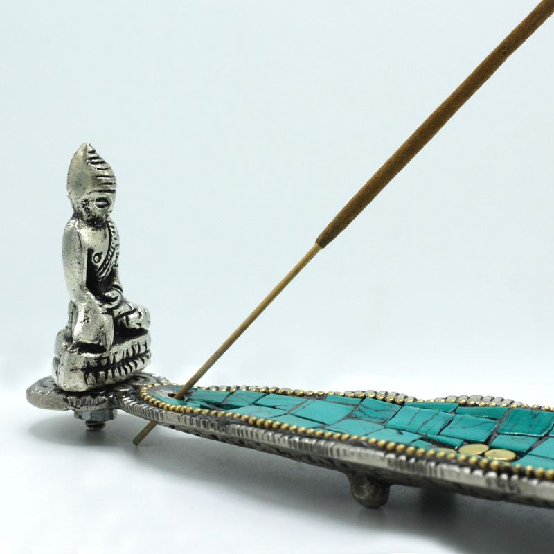 Tibetansk Dekorativ Rökelsehållare - Lång Buddha-Löv