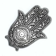 Rökelsehållare i Polerat Aluminium - Hamsa 14cm