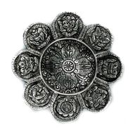 Rökelsehållare i Polerat Aluminium - Tibetanska Symboler 12cm