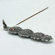 Lång Rökelsehållare i Polerat Aluminium - Buddha 20cm