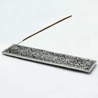 Lång Rökelsehållare i Polerat Aluminium - Chakra 23cm