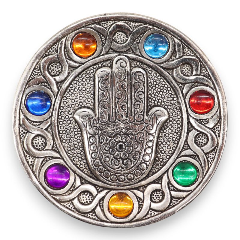 Rökelsehållare - Sju Chakra Hamsa 11.5cm