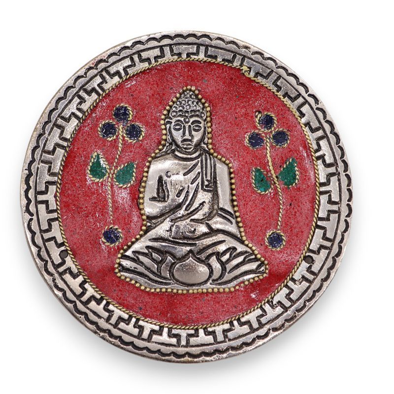 Rökelsehållare - Buddha med Röd Dekor 10cm