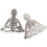Rökelsehållare i Polerat Aluminium - Sju Chakra Yoga 12x12cm