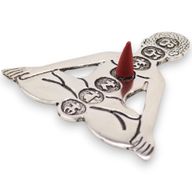 Rökelsehållare i Polerat Aluminium - Sju Chakra Yoga 12x12cm