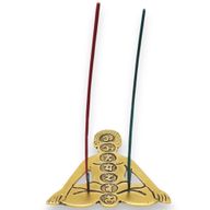 Rökelsehållare i Guld Aluminium - Sju Chakra Yoga 12x12cm