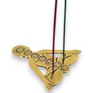 Rökelsehållare i Guld Aluminium - Sju Chakra Yoga 12x12cm