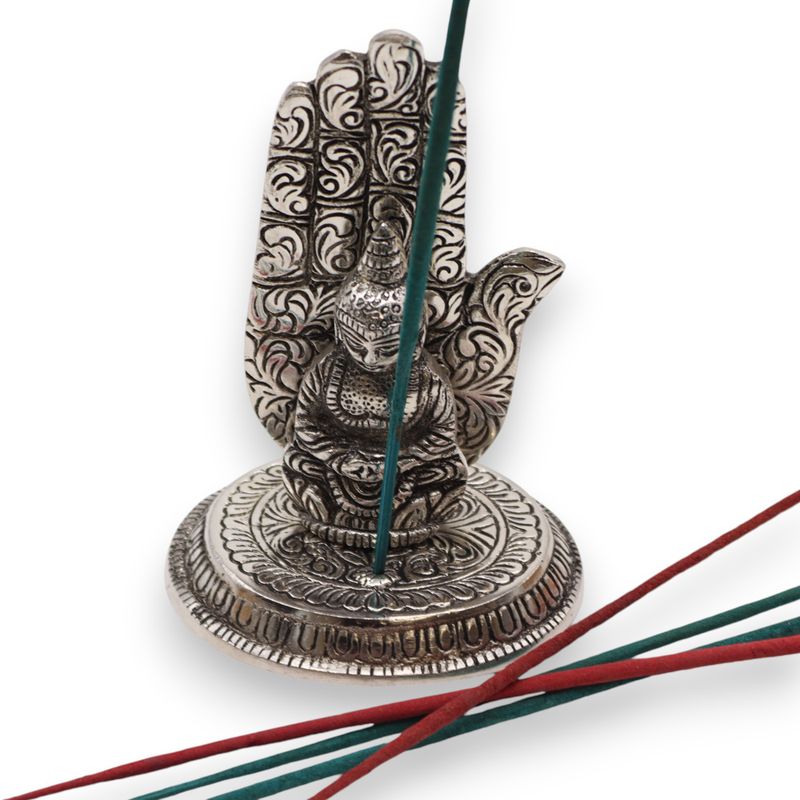 Rökelsehållare - Hand Buddha 13x9cm