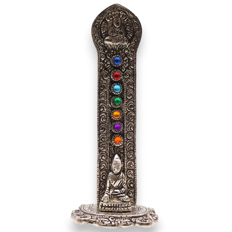 Rökelsehållare - Sju Chakra Torn med Buddha 16x6x7cm