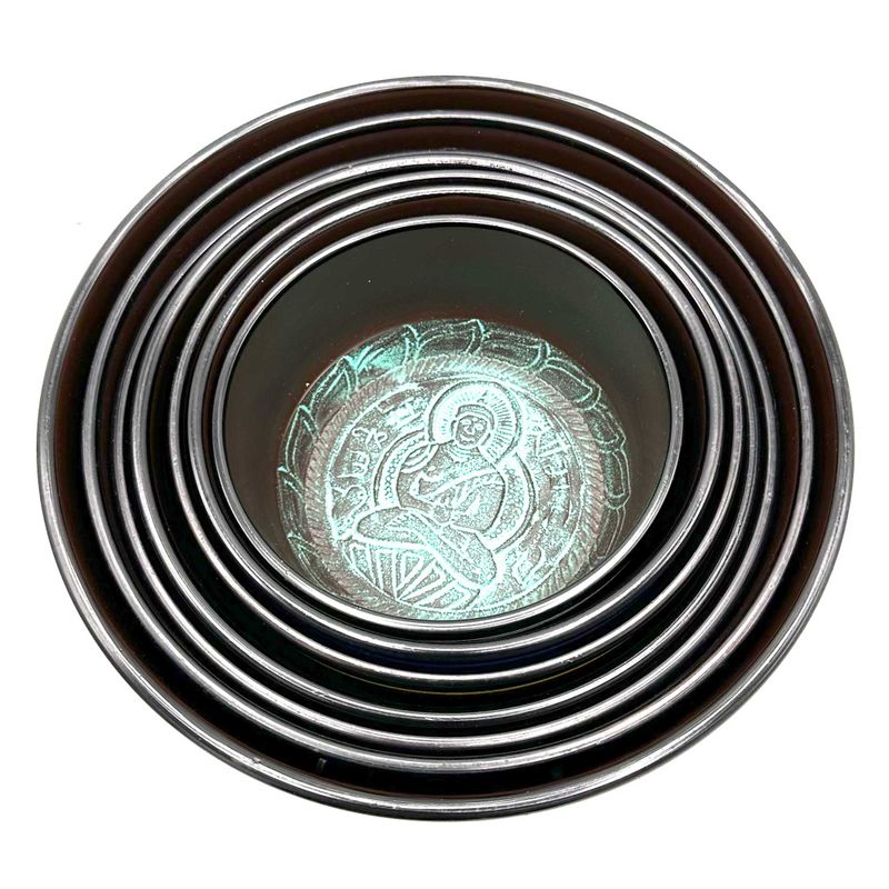 Stort Set med Sju Klangskålar - Chakra (19.5-35cm)