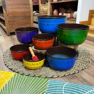Stort Set med Sju Klangskålar - Chakra (19.5-35cm)
