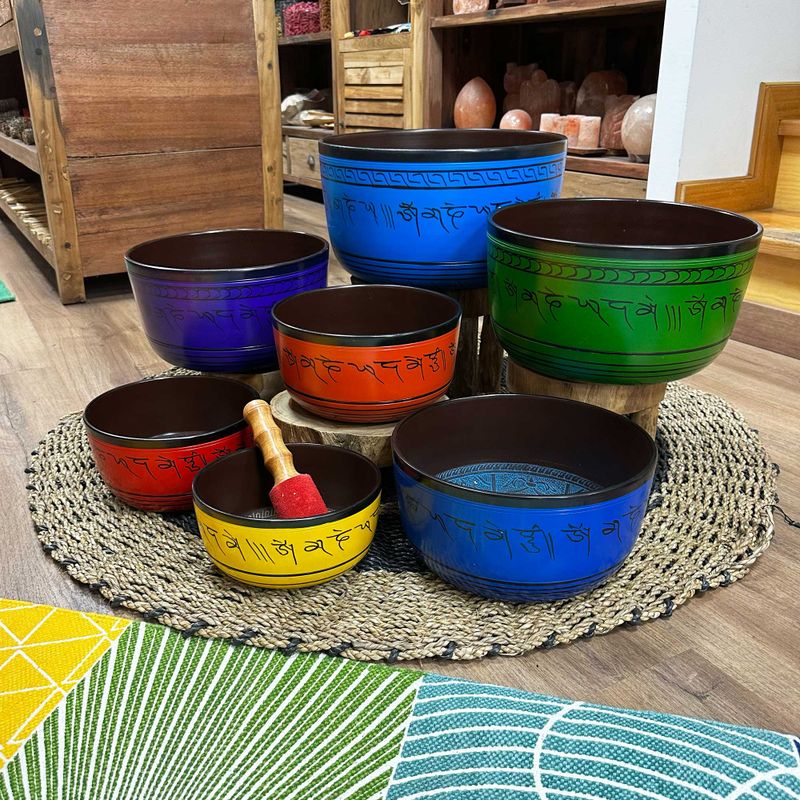 Stort Set med Sju Klangskålar - Chakra (19.5-35cm)