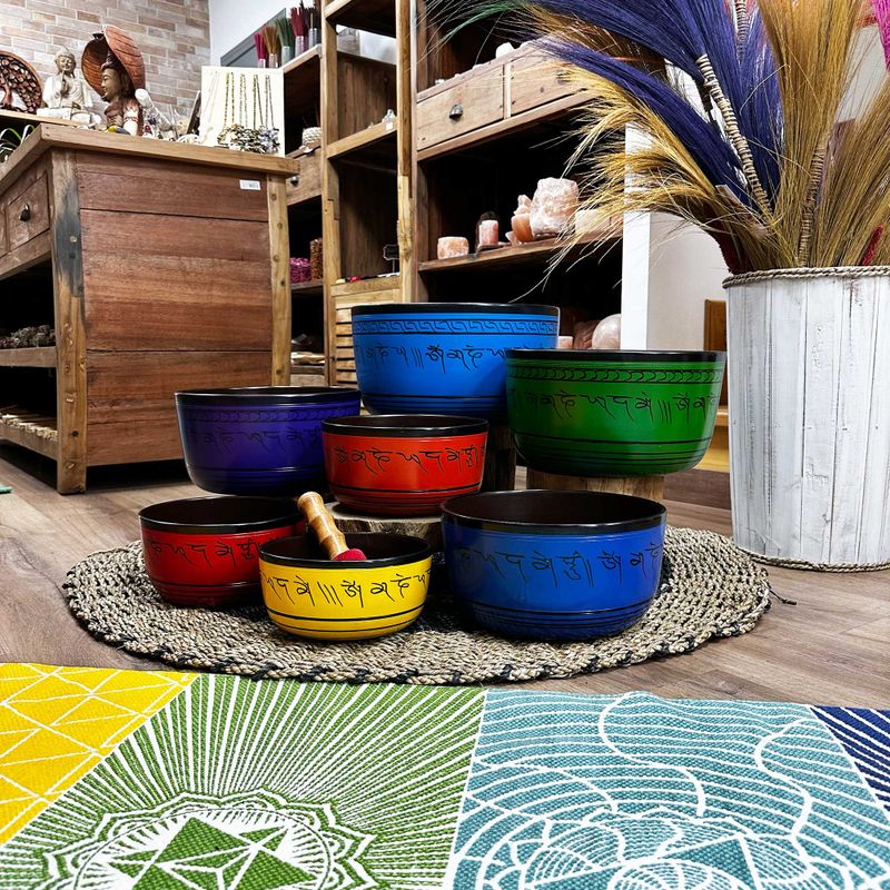 Stort Set med Sju Klangskålar - Chakra (19.5-35cm)