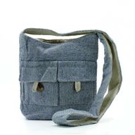 Naturlig Väska med Två Fickor - Jeans - Medelstor
