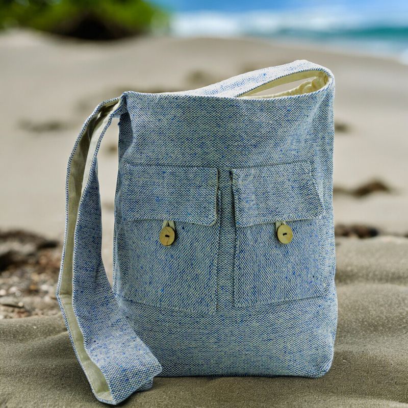 Naturlig Väska med Två Fickor - Jeans - Medelstor