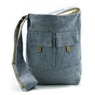 Naturlig Väska med Två Fickor - Jeans - Stor