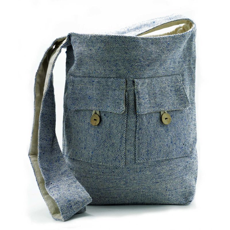 Naturlig Väska med Två Fickor - Jeans - Stor