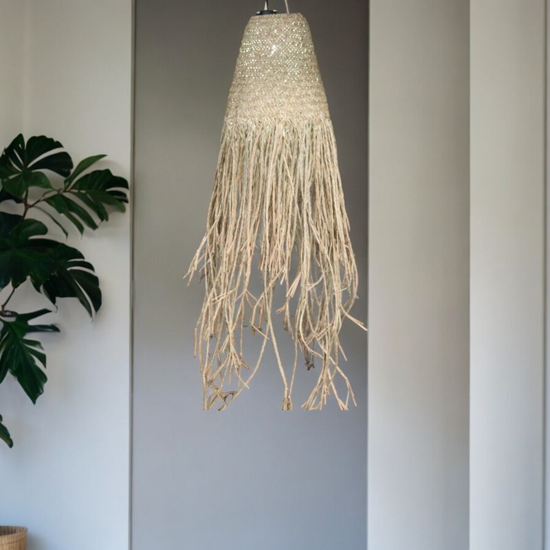 Naturlig Flätad Hängande Lampskärm - 20x15cm