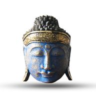 Dekorativ Buddhahuvud - 25cm - Blått Skimmer