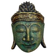 Dekorativ Buddhahuvud - 25cm - Grönt Skimmer