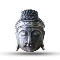 Dekorativ Buddhahuvud - 25cm - Silverskimmer