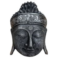 Dekorativ Buddhahuvud - 25cm - Silverskimmer