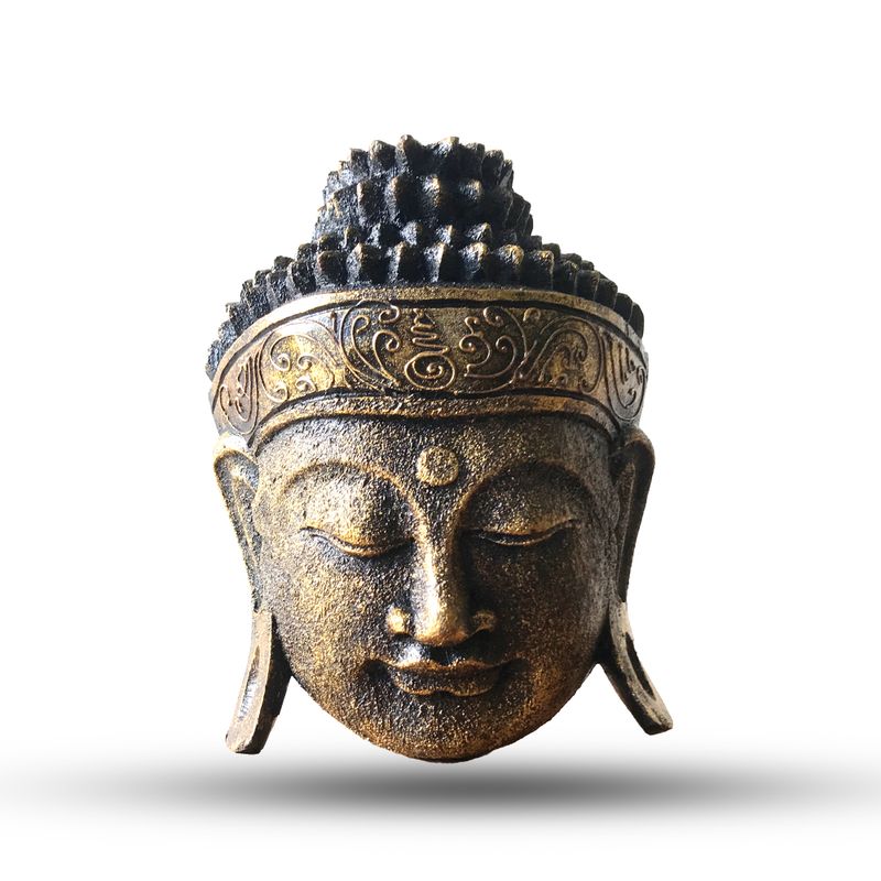 Dekorativ Buddhahuvud - 25cm - Guldskimmer