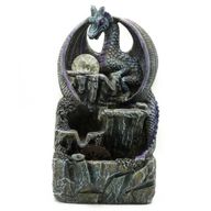 Bordsfontän - 35cm - Lila Drake, Kristallkula & Vattenhjul