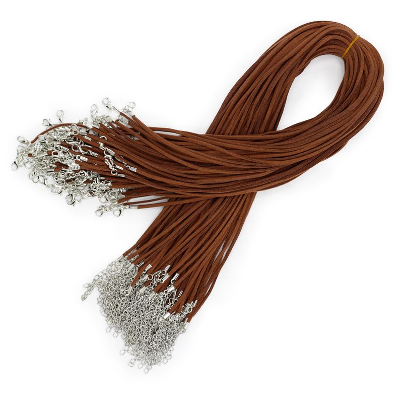Paket med Snören till Hängen i Mockaimitation - 2.5mm x 55cm - Mörkbrun A010