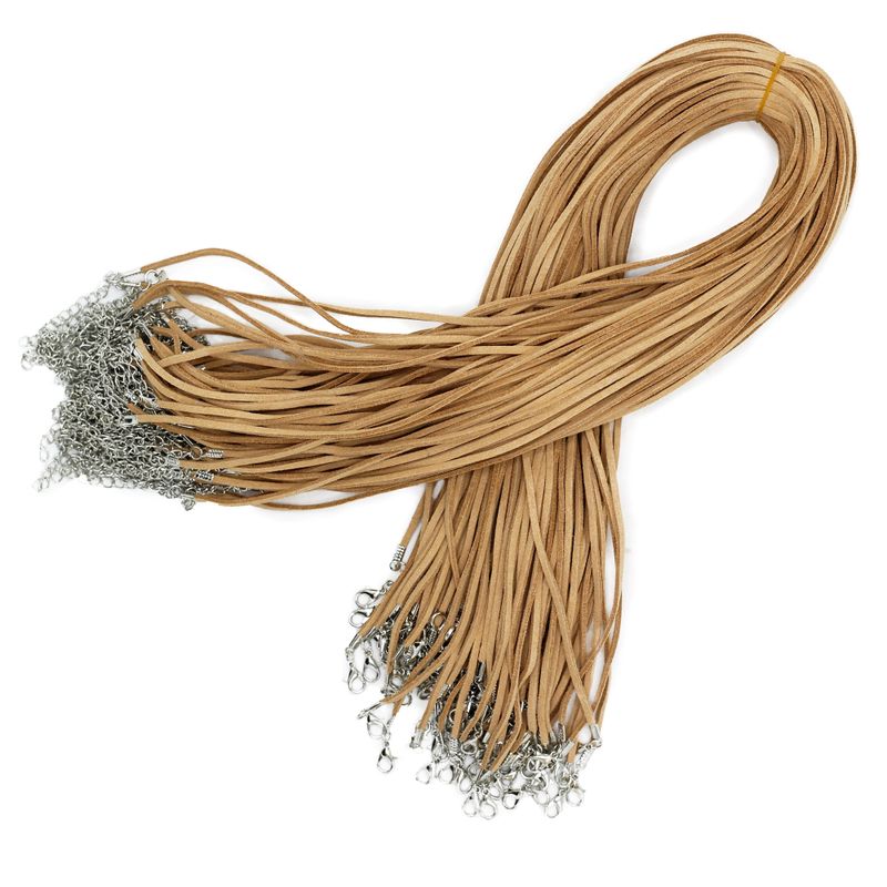 Paket med Snören till Hängen i Mockaimitation - 2.5mm x 55cm - Brun A120