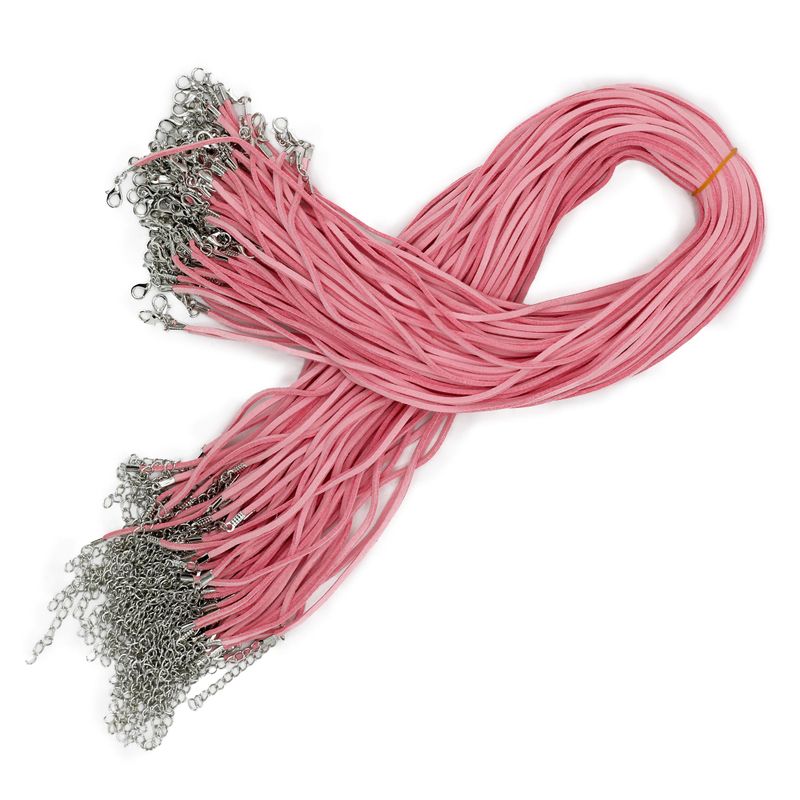 Paket med Snören till Hängen i Mockaimitation - 2.5mm x 55cm - Rosa A064