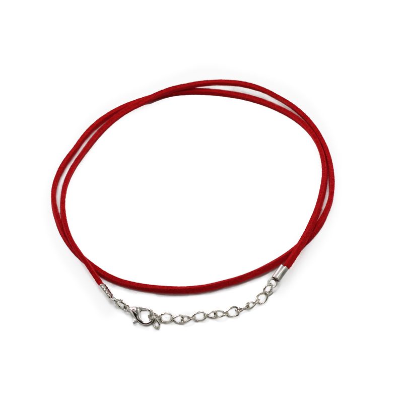 Paket med Snören till Hängen i Mockaimitation - 2.5mm x 55cm - Röd A056