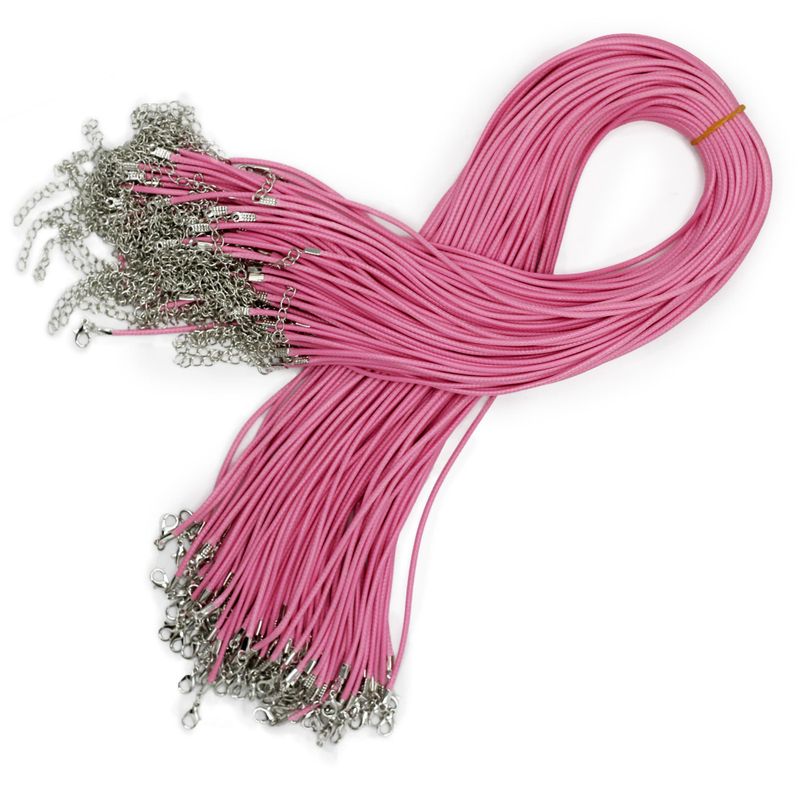 Paket med Vaxade Snören till Hängen - 2mm x 55cm - Blandade - Rosa 102
