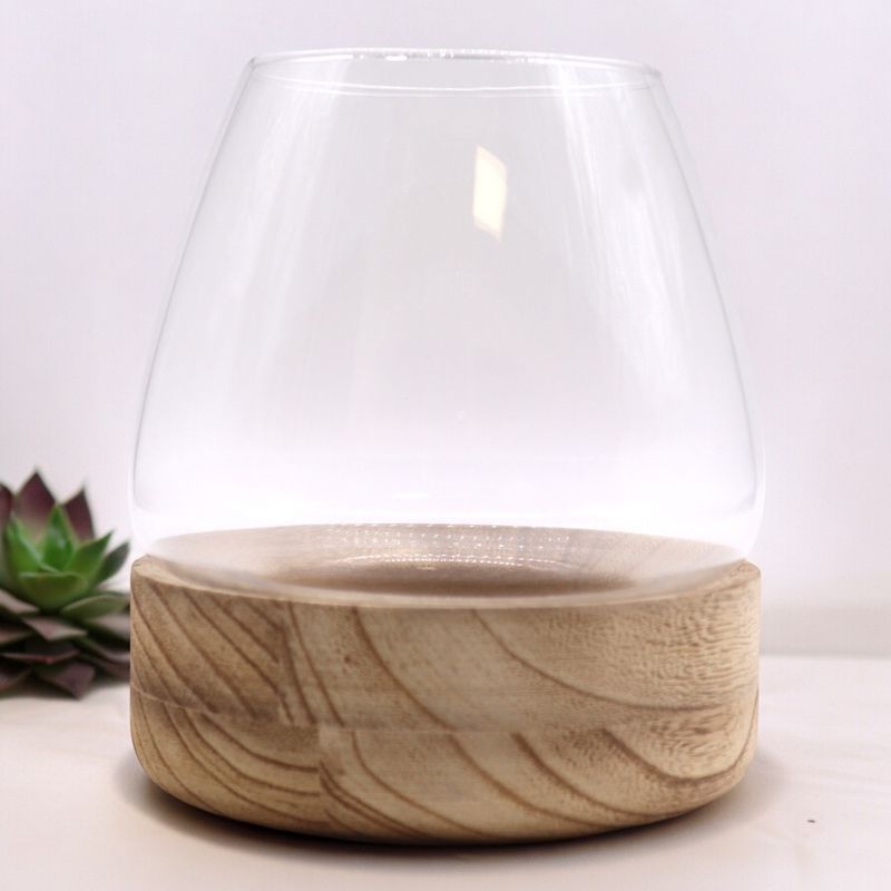 Stort Terrarium på Naturligt Tung-trä - 17x19cm