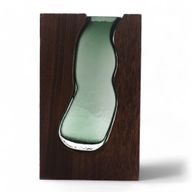 Vas / Terrarium i Glas Inuti Mörkt Tung-trä - 14.5x5x23cm