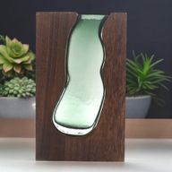 Vas / Terrarium i Glas Inuti Mörkt Tung-trä - 14.5x5x23cm