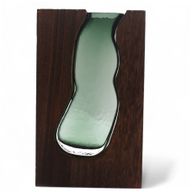 Stor Vas / Terrarium i Glas Inuti Mörkt Tung-trä - 18x5x32cm