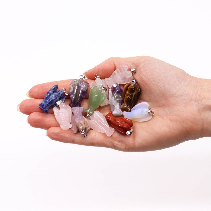 Ädelstenshängen - Mini-änglar (12 stycken) 26x18mm