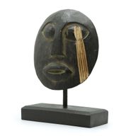 Timor Tribal Dekorativ Mask - Svart 27x20 cm