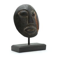 Timor Tribal Dekorativ Mask - Svart 27x20 cm