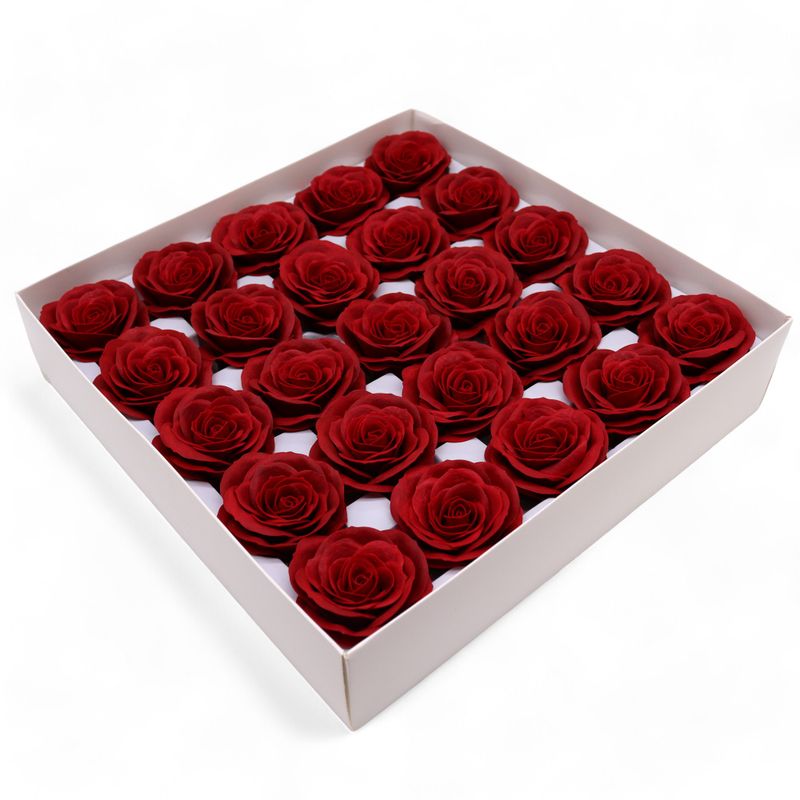 Tvålblommor till Hantverk - Stor (7-Skikt) Vintage Ros - Vinröd