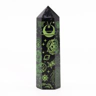 Stav av Svart Obsidian (ca 60-70g 9cm) - Mystisk Berättelse - Skogsgrön