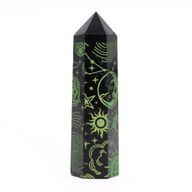 Stav av Svart Obsidian (ca 60-70g 9cm) - Mystisk Berättelse - Skogsgrön