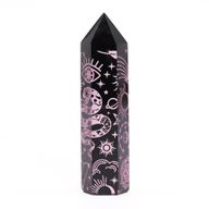 Stav av Svart Obsidian (ca 60-70g 9cm) - Mystisk Berättelse - Rosa