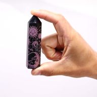 Stav av Svart Obsidian (ca 60-70g 9cm) - Mystisk Berättelse - Rosa
